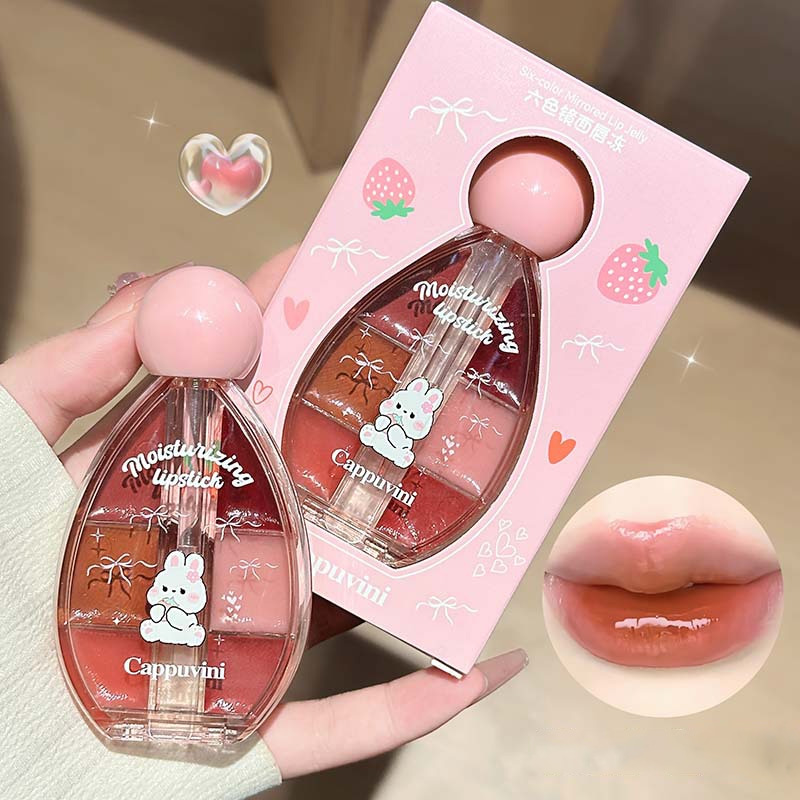 Palet Lip Gloss Cermin 6 Warna - Lip Tint Korean ulasan dan harga