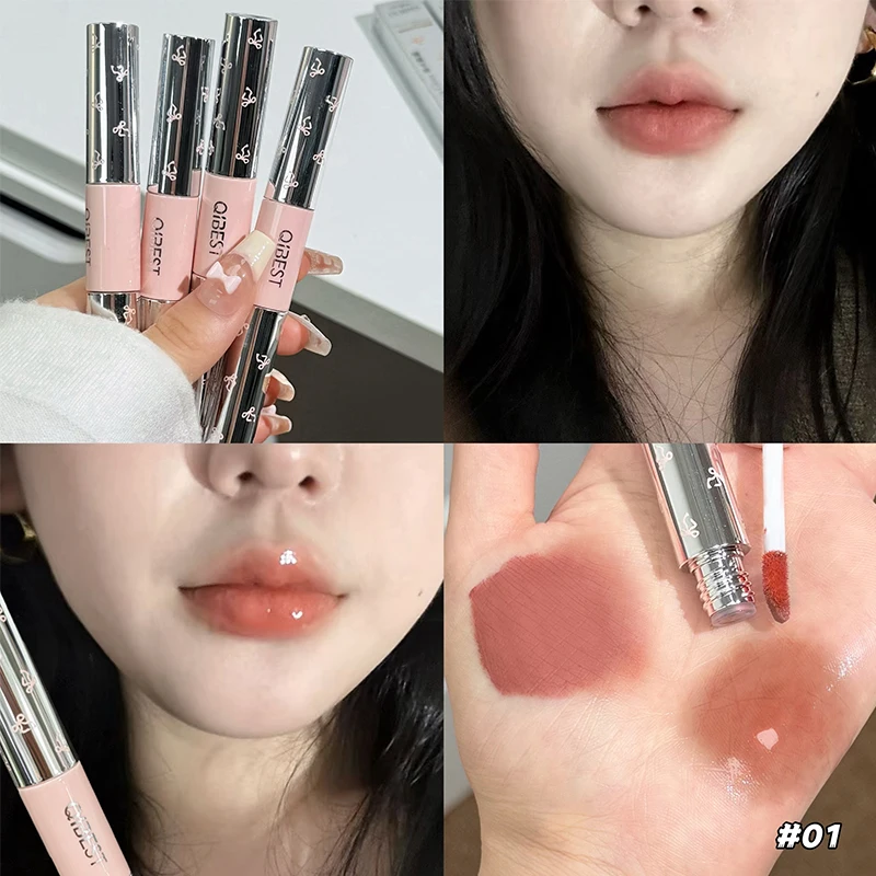 QIBEST Lip Glaze Dua Sisi Taha - Lip Tint Korean ulasan dan harga